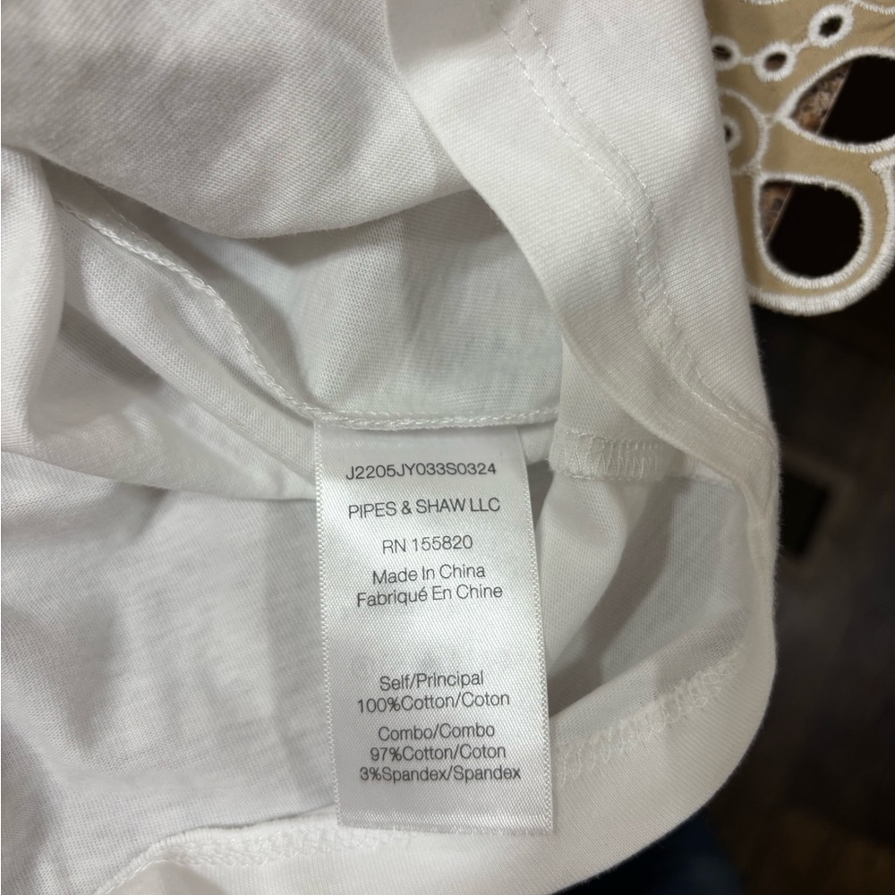 Veronica Beard White and Tan Lace Ruffle Blouse - Picture 9 of 10